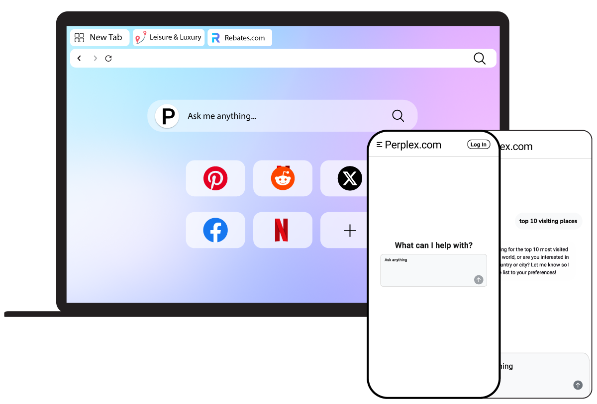 Laptop And Mobile Showing Search Engine