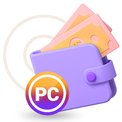 Digital Wallet With Cash And SC Logo